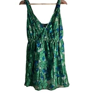 Tropical Leaf Print Top Sz 14